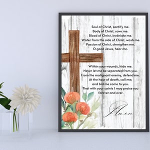 Anima Christi Gebet digitaler Download, katholisches Gebet Wandkunst, katholisches Wanddekor, katholisches Gebet Digitaldruck, katholisches Familiengeschenk