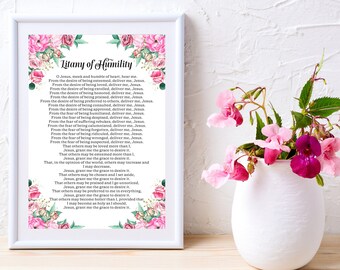 Litany of Humility Printable: Catholic Prayer Art (Digital Download)