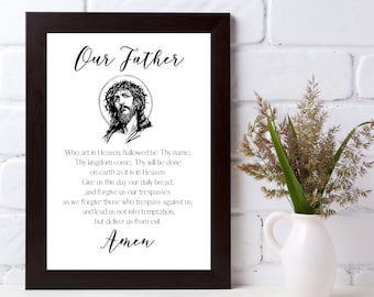 The Lord's Prayer Printable: Catholic Home Decor (Digital Download)