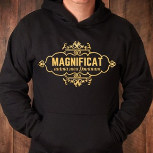 Magnificat Anima Mea Dominum Hoodie, My Soul Magnifies The Lord In Latin Hoodie, Catholic Latin Hoodie, Catholic Men And Women Apparel
