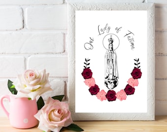 Our Lady of Fatima Printable: Catholic Home Decor (Digital Download)