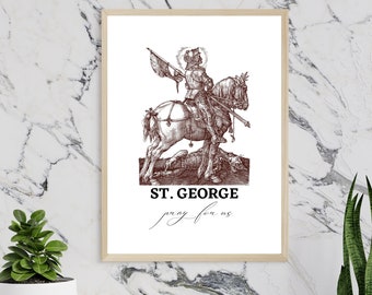 St George Vintage Art Print: Catholic Saint Digital Download