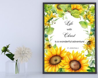 Citaat print Johannes Paulus II: katholiek interieur (digitale download)