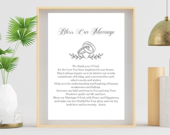 Marriage Blessing Prayer Printable, Catholic Wedding Gift (Digital Download)