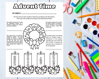 Advent Time Coloring Page For Kids, Catholic Activities For Children, Catholic Homeschool Resources, The Meaning of Advent For Children