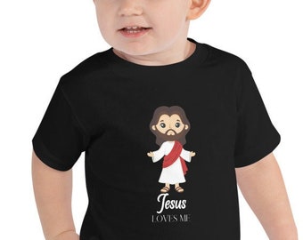 Jesus liebt mich Kleinkind-T-Shirt: Weiches katholisches Kinder-T-Shirt