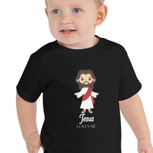 Jesus Loves Me Toddler Short Sleeve Tee, Jesus Kids T-Shirt, Catholic Child Gift, Catholic Kids Tee