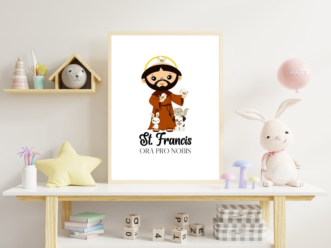 St. Francis of Assisi Nursery Printable, Saint Francis Kids Room Decor ...