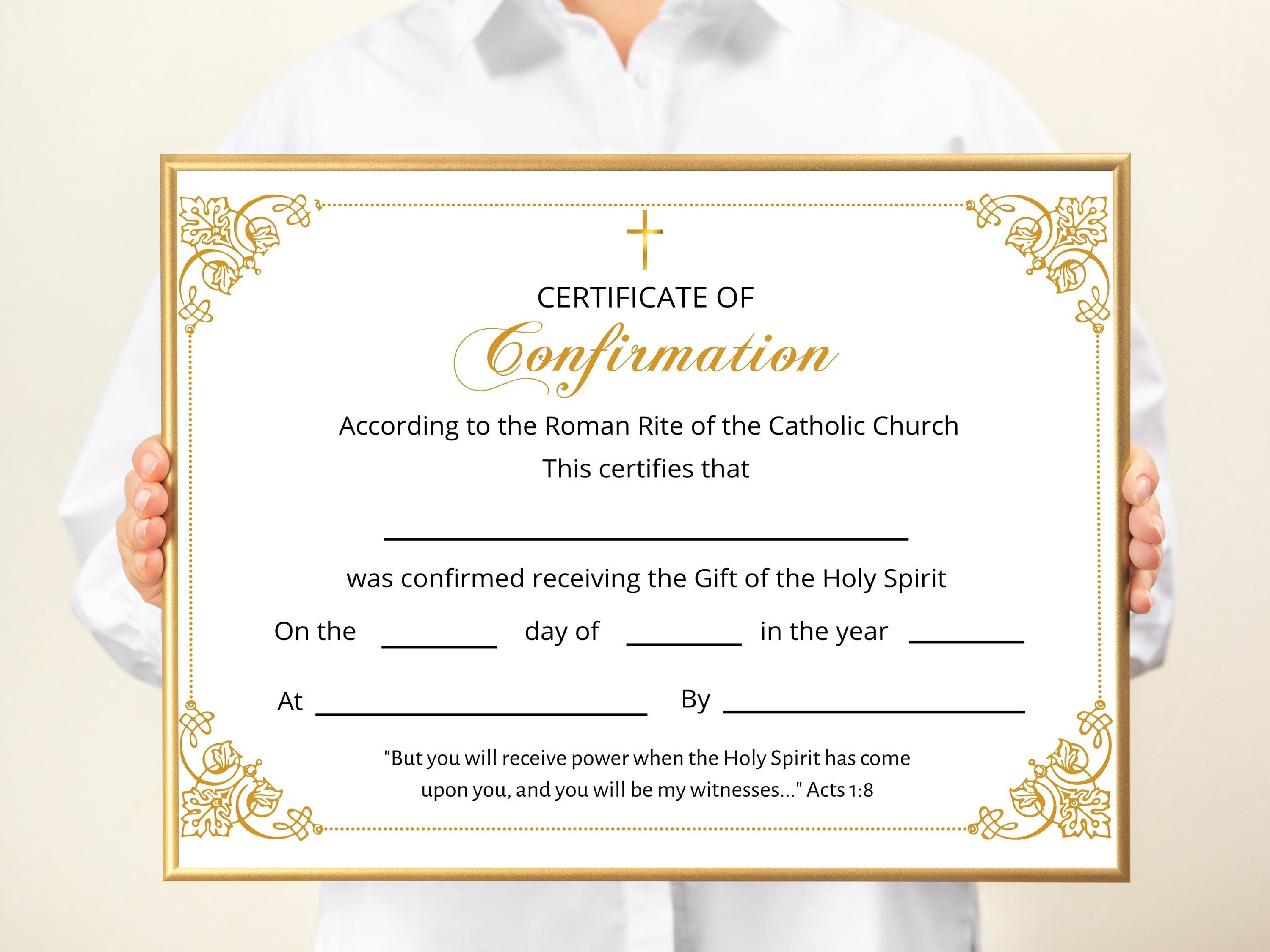 Certificate of Confirmation Template, Sacrament of Confirmation Digital
