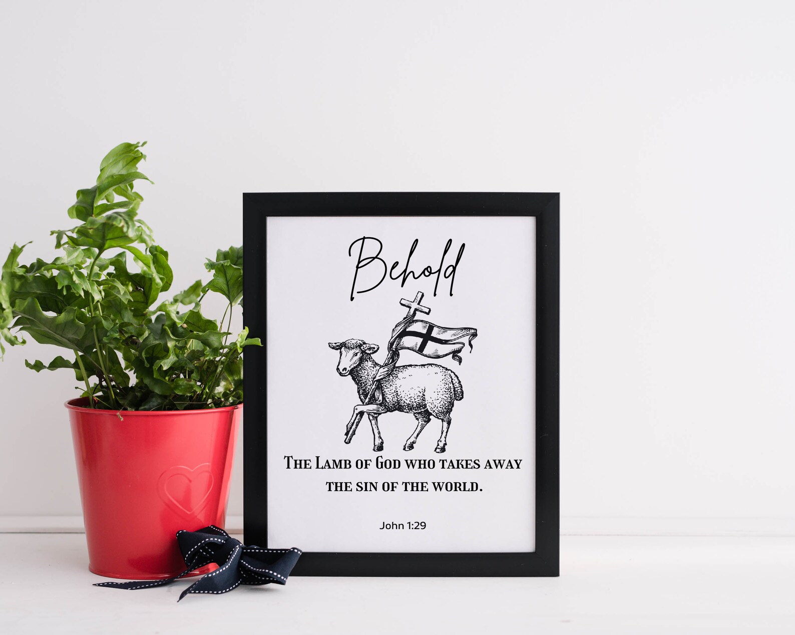 Behold the Lamb of God Printable Catholic Wall Art, Easter Art Print