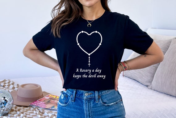 T-shirt Chapelet De Marie – Dévorion Catholique, Pour Hommes, Femmes Et Enfants