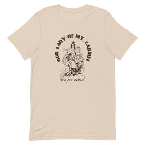 Vår Fru av Karmelberget T-shirt: Katolsk Jungfru Maria T-shirt Soft Cream