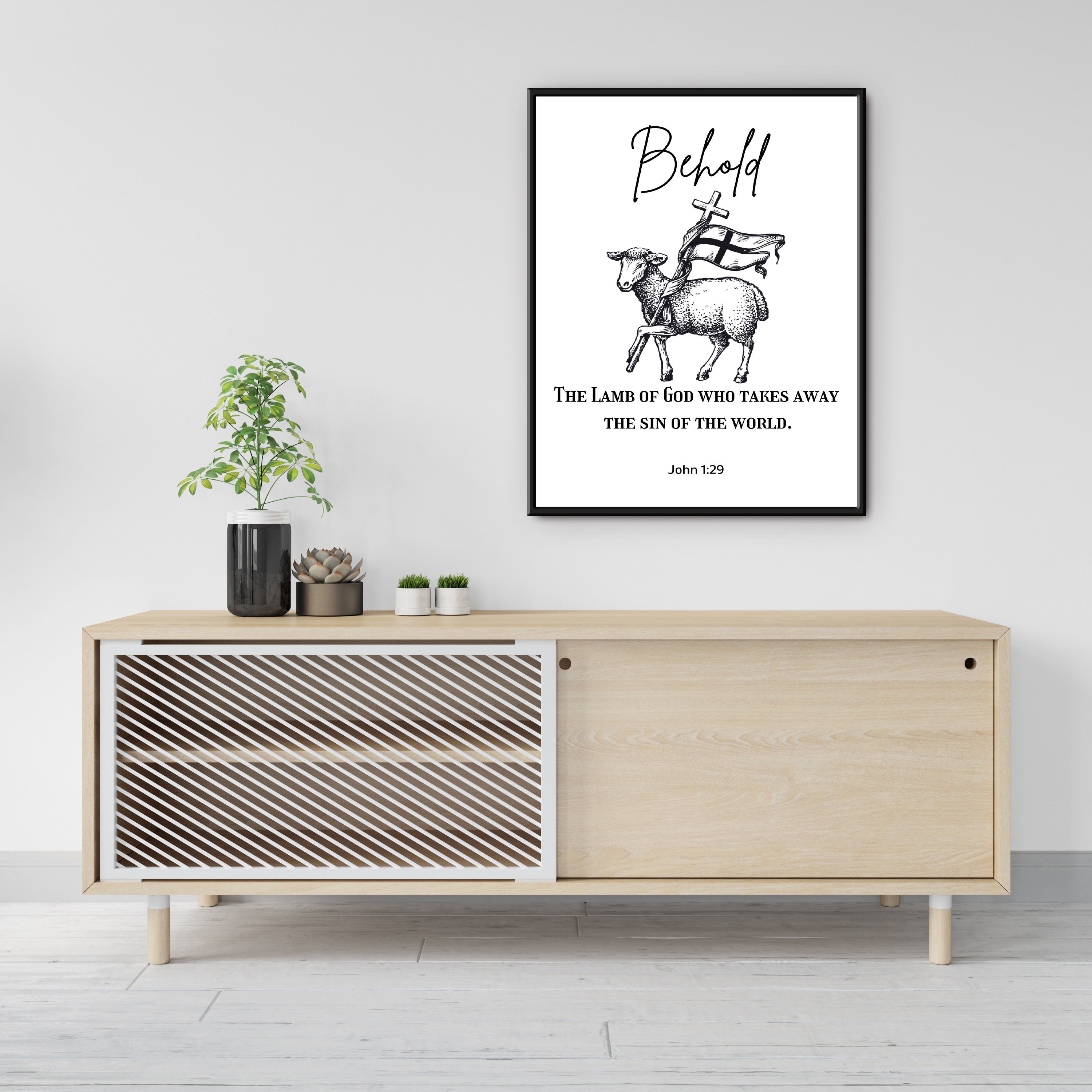Behold the Lamb of God Printable Catholic Wall Art Easter Art - Etsy