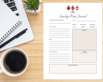 Sunday Mass Journal: Catholic Notes (PDF & JPEG)