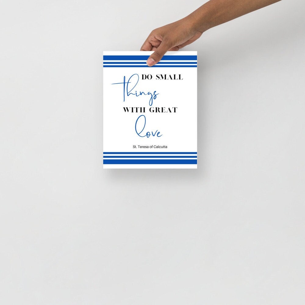 Mother Teresa of Calcutta Wall Art, Do Small Things With Great Love Print, Catholic Saint Print, St. Teresa of Calcutta Quote Print