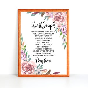 Litany of Saint Joseph Printable, St. Joseph Prayer Print Art 5x7 ...