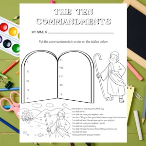 The Ten Commandments Coloring Page for Kids, Catholic Activities for ...