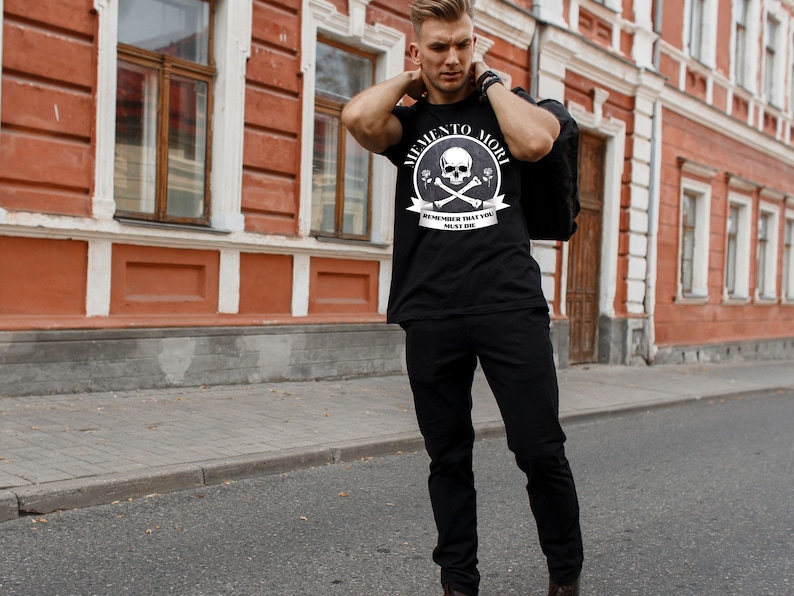 Memento Mori T-Shirt: Remember You Must Die, Unisex Catholic Tee image 1