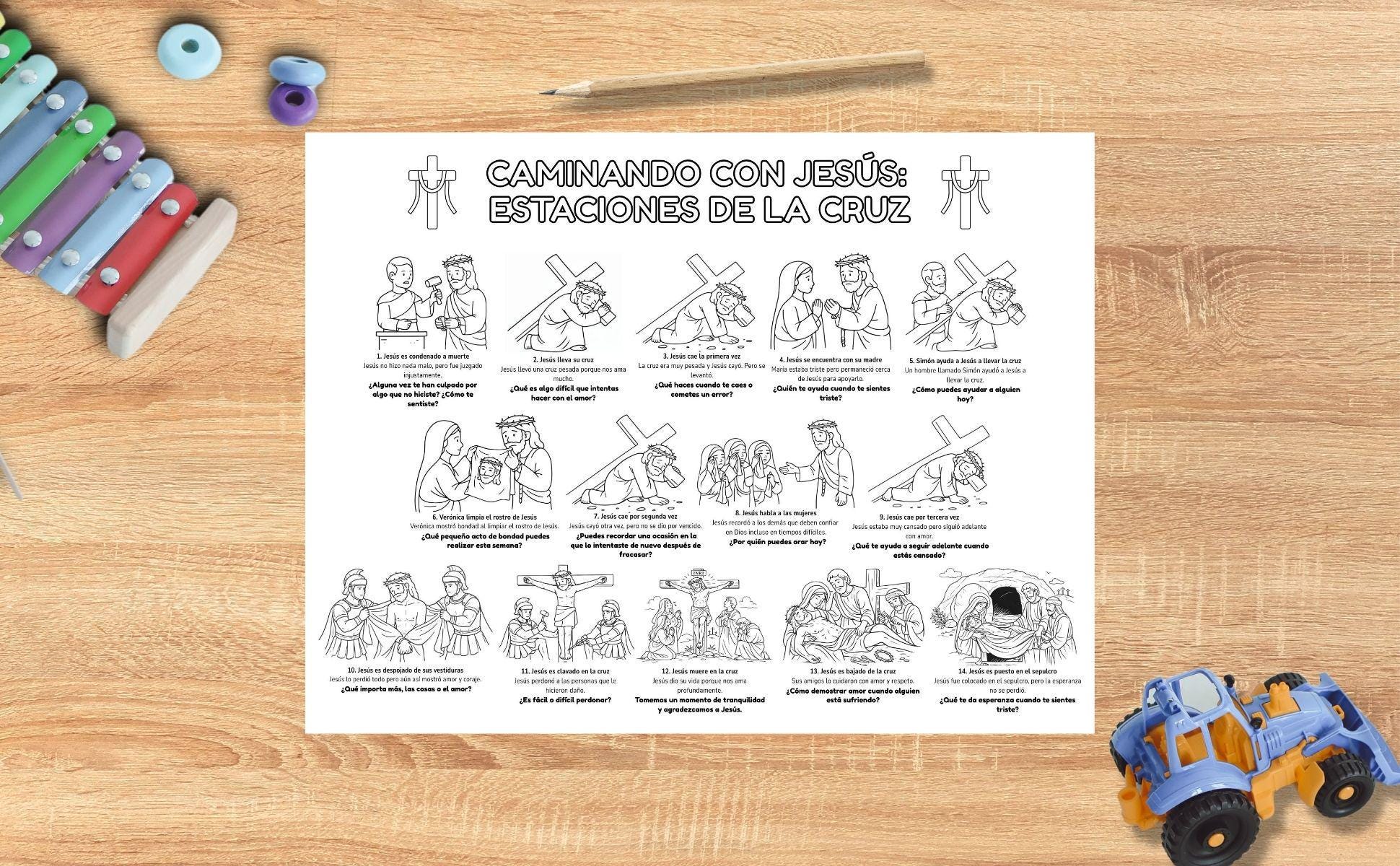 Stations of the Cross Activity for Kids (spanish), Catholic Lent Easter ...