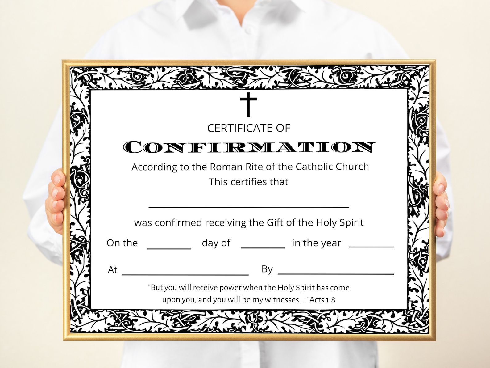 Certificate of Confirmation Template, Sacrament of Confirmation Digital