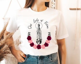 T-shirt Onze-Lieve-Vrouw van Fatima: T-shirt katholiek gezegende moeder