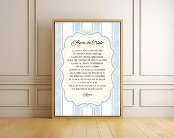Anima Christi Spanish Prayer Art Print: Catholic Wall Decor (Digital Download)