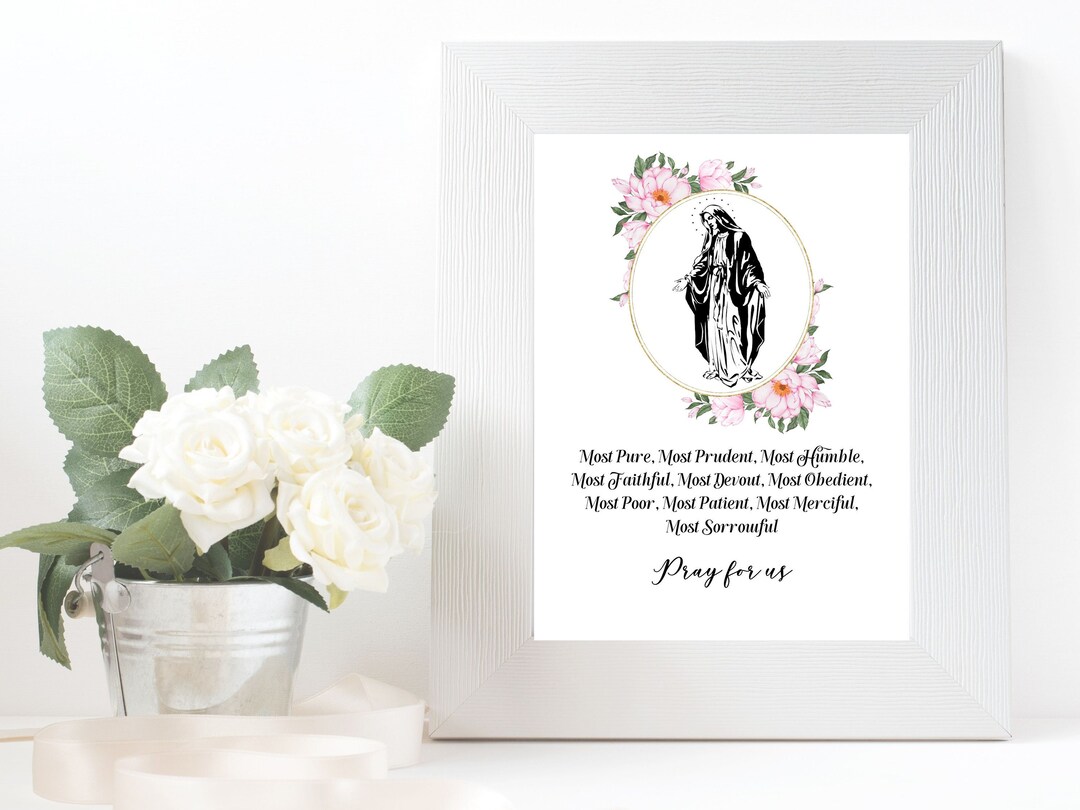 The Evangelical Virtues of the Virgin Mary Printable, Virtues of Mary