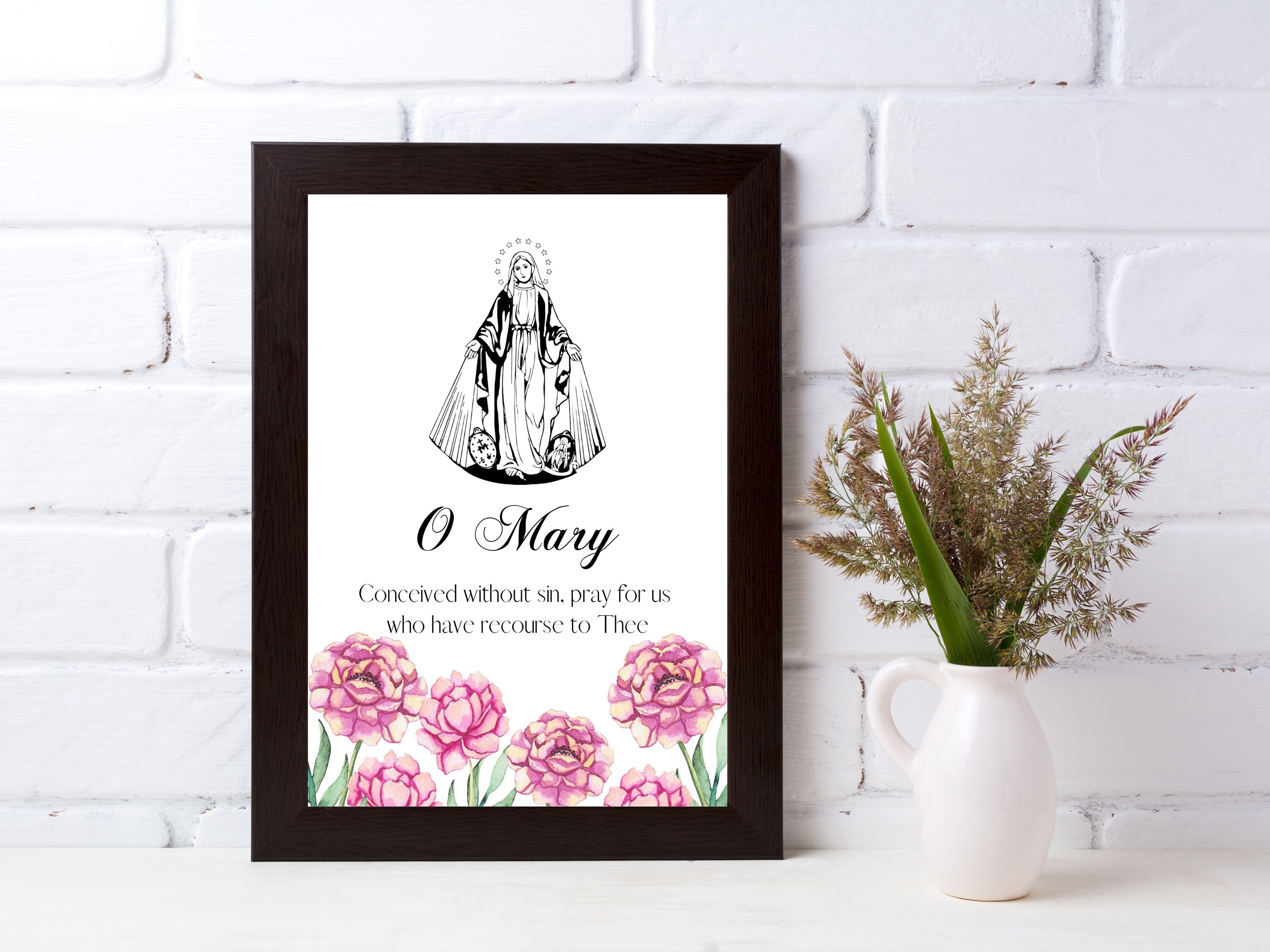 Miraculous Medal Prayer Printable 5x7 Marian Wall Decor - Etsy