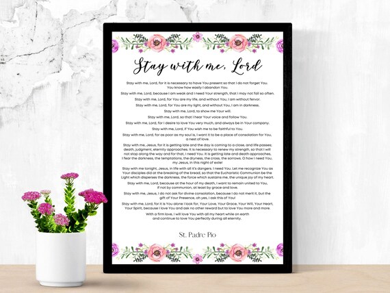 Stay With Me Lord St. Padre Pio Prayer Printable After - Etsy