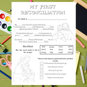My First Reconciliation Coloring Page For Kids, Catholic Activities For Children, Catholic Homeschool Resources, Catholic Games For Children