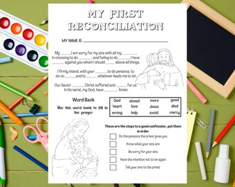 My First Reconciliation Coloring Page For Kids, Catholic Activities For Children, Catholic Homeschool Resources, Catholic Games For Children