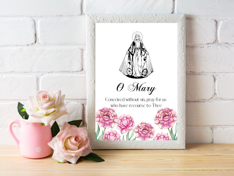 Miraculous Medal Prayer Printable 5x7 Marian Wall Decor - Etsy