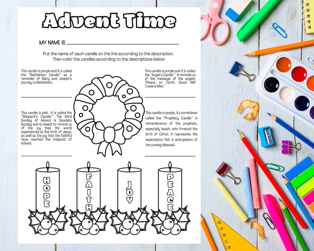 Advent Time Coloring Page for Kids, Catholic Activities for Children, Catholic Homeschool