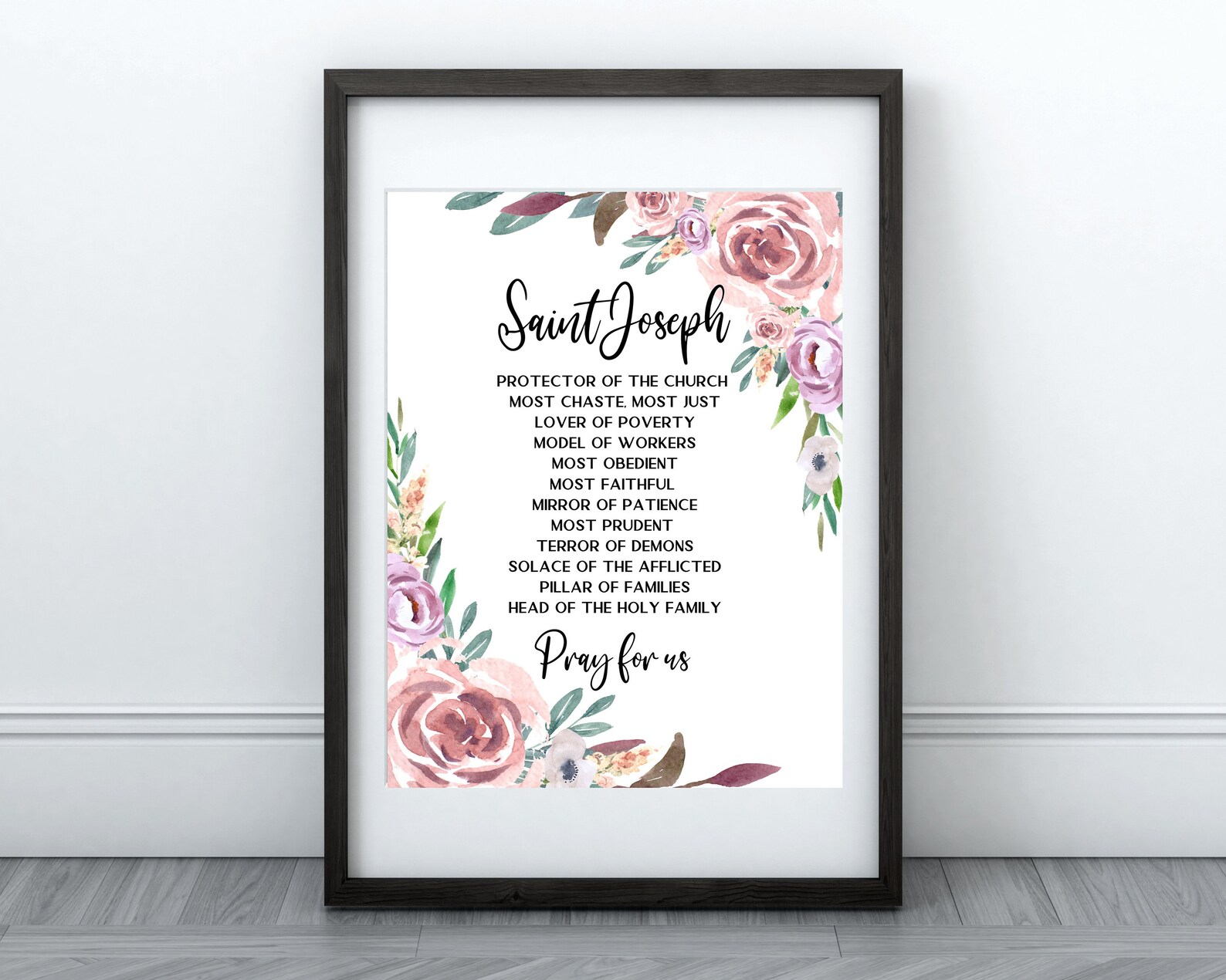 Litany of Saint Joseph Printable, St. Joseph Prayer Print Art 5x7 ...