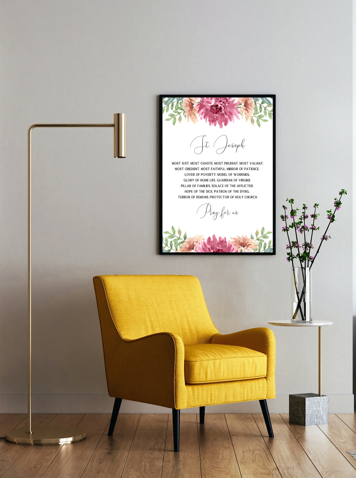 Litany of St. Joseph Printable, 5x7 St. Joseph Print Art, Catholic ...