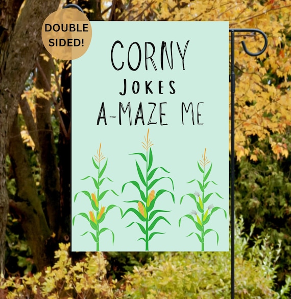 Fall Flag | Corny Jokes Amaze Me Flag | Corny Flag | Thanksgiving Flag | Garden Flag | Corn Maze | Yard Flag | Seasonal Flag