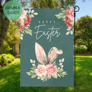 Happy Easter | Happy Easter Flag | Garden Flag | Holiday flag | Bunny Flag | Spring | Spring Flag