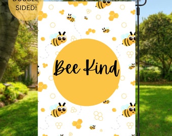 Bee Nice Garden Flag / Bee Flag / Garden Flag / Spring Garden Flag / Summer Flag / Bee Garden Flag / Bee Decor / Portico Decor