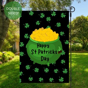 Happy St Patrick’s Day Garden Flag | Holiday Garden Flag | St Patrick’s Day | Garden Flag | Porch Decor | Flag | Green Garden Flag
