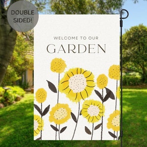 Welcome To Our Garden Flag | Double Sided | Welcome Garden Flag |  Yard Display |  Porch Decor | Welcome Flag | Flower Flag | Garden Flag |