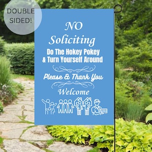 No soliciting Garden Flag | Yard Flag | Funny Flag| Outdoor Decor | Garden Flag | Keep Out Flag | Porch Decor | No Trespassing Flag