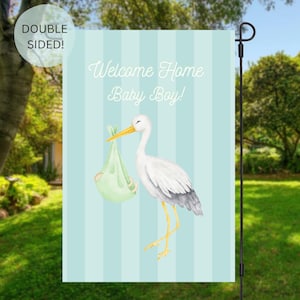 Welcome Baby Boy Garden  Flag | Garden Flag | Yard Flag | Baby Flag | Boy Flag | Blue Flag | Flag