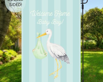 Welcome Baby Boy Garden  Flag | Garden Flag | Yard Flag | Baby Flag | Boy Flag | Blue Flag | Flag