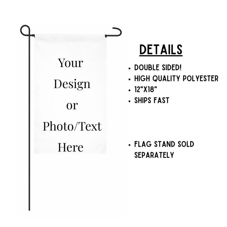 Custom Garden Flags | Double Sided | Personalized Gift | Yard Display | Porch Decor | Event Banner | Print Image | Text | Anything image 3