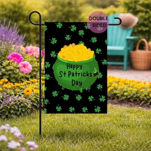 Happy St Patrick’s Day Garden Flag | Holiday Garden Flag | St Patrick’s Day | Garden Flag | Porch Decor | Flag | Green Garden Flag