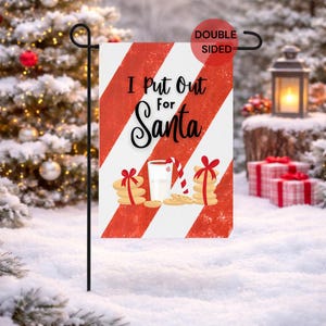 Christmas Garden Flag | Christmas Flag | I put Out For Santa Flag | Santa Flag | Santa | Santa Cookies | Garden Flag