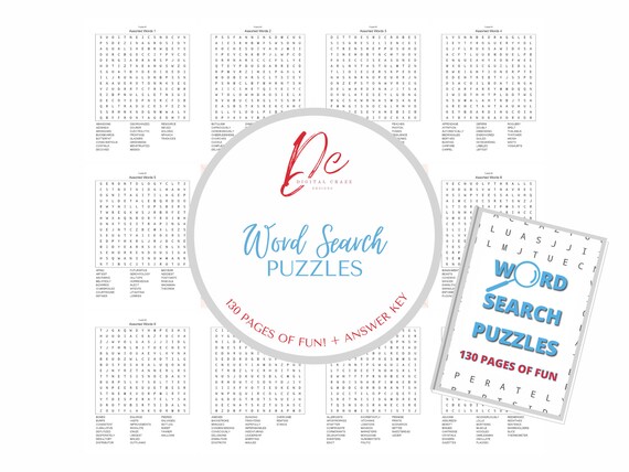 Printable: Word Search Puzzles Adult Fun Kids Fun Mind | Etsy