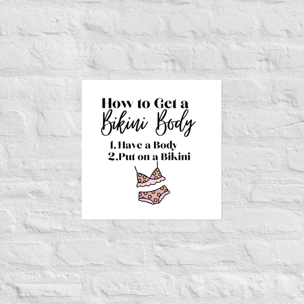 How to Get a Bikini Body Unframed Poster Selflove Etsy