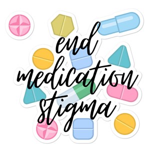 Koniec Piętno Leków Leki Depresja Naklejka Lęk Zdrowie Psychiczne Zdrowie Fizyczne Choroba Przewlekła Przewlekły Ból Zmęczenie