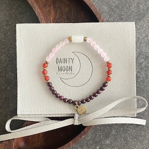 Fertility crystal affirmation bracelet, dainty, gift for friend, genuine gemstones, beautiful 6mm 4mm, ivf, miscarriage, pregnancy, conceive